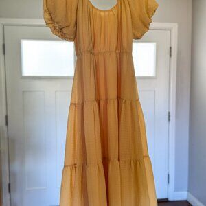 ASTR the Label yellow tiered midi maxi dress size M
